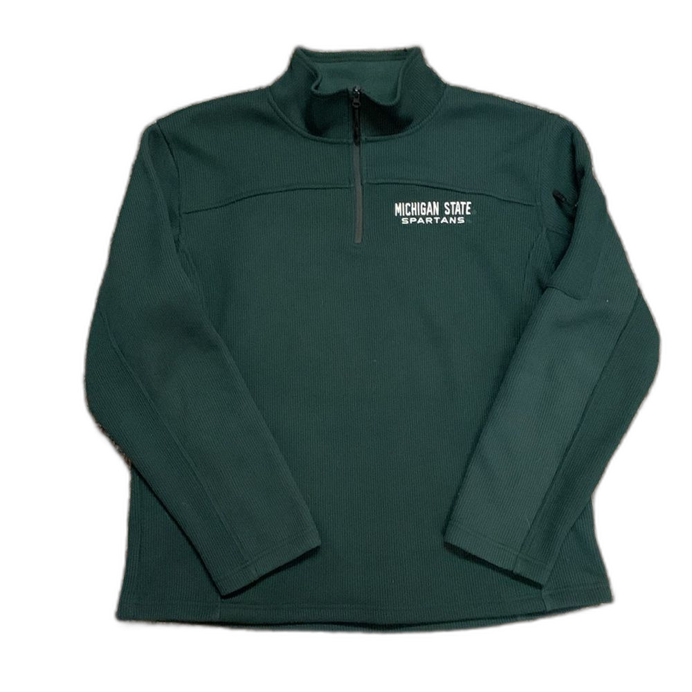 Campus Heritage Green Michigan State Spartans 1/4 Zip Textured Pullover Sz XL